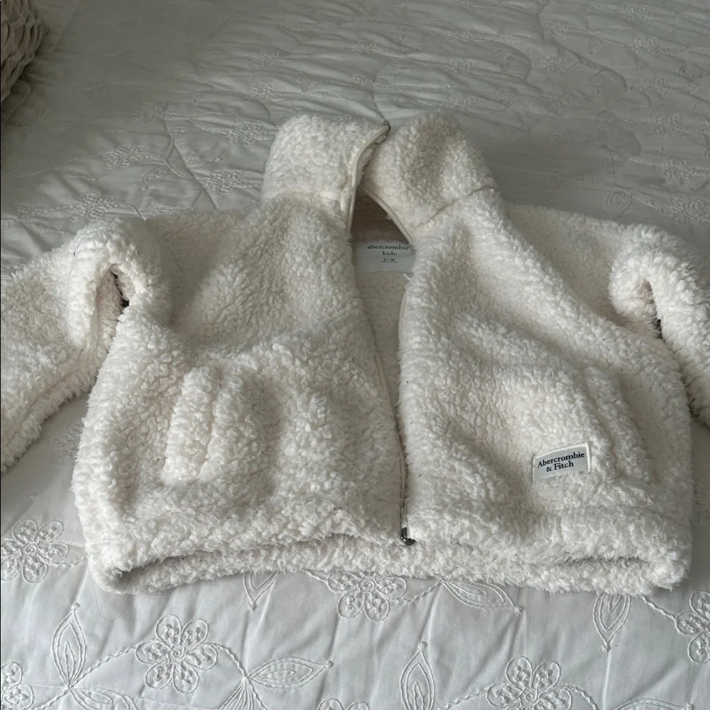Abercrombie & Fitch Kids Cream Sherpa Zip Jacket